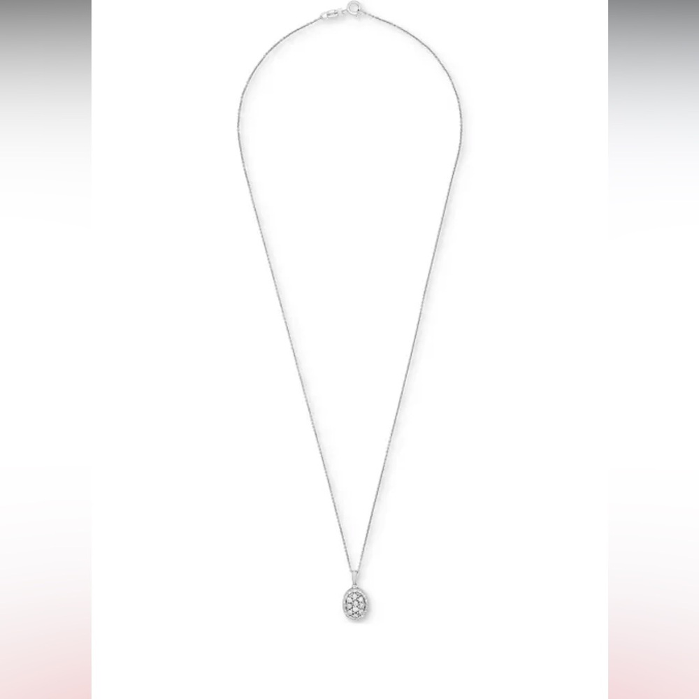 MACY’s nwt Diamond Octagon Halo Cluster 18" Pendant Necklace (free w/ Coach**) - Picture 5 of 6